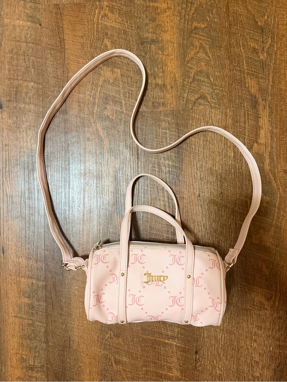 Juicy Couture Pale Pink Logo Mini Barrel Crossbody